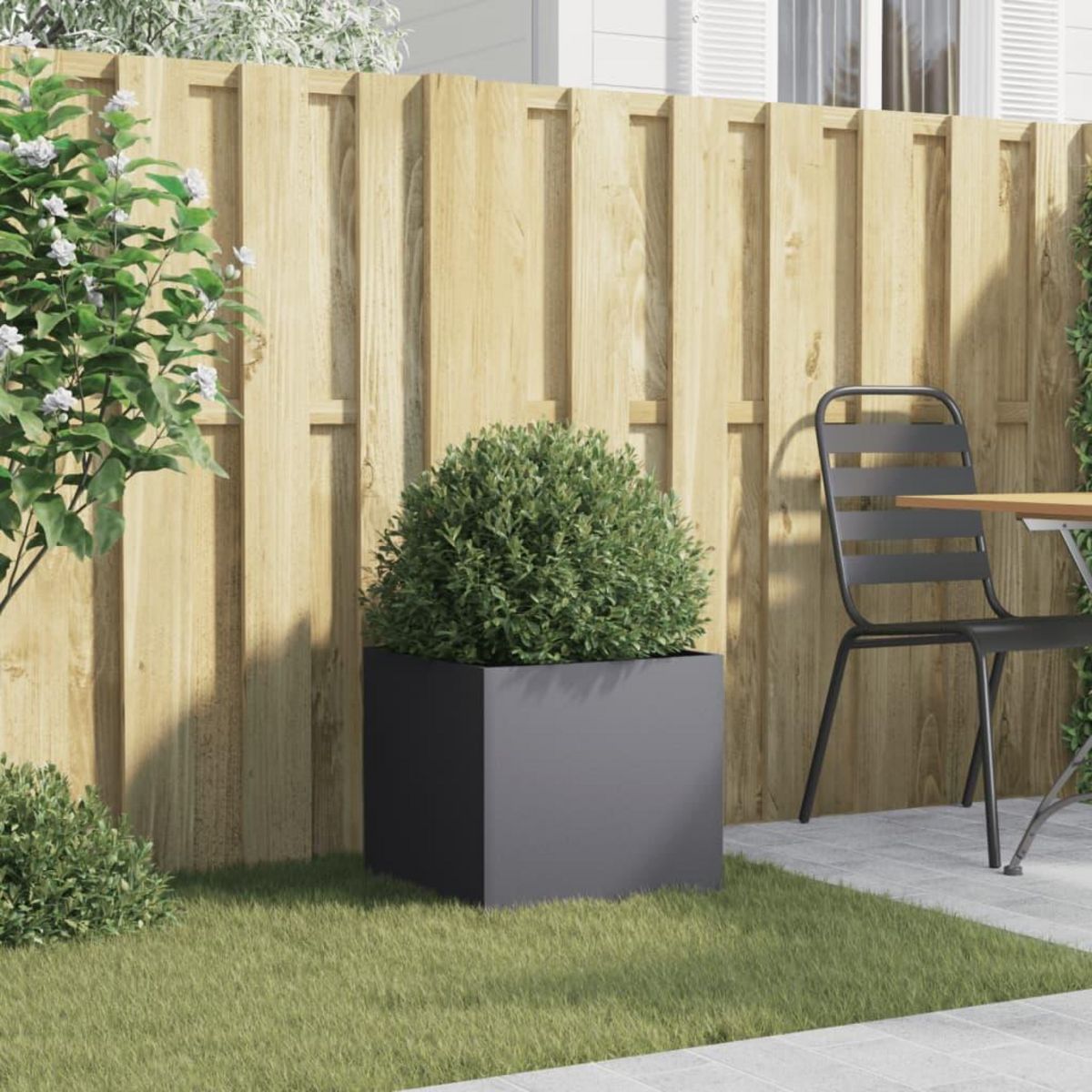 VIDAXL Jardiniere anthracite 42x40x39 cm acier