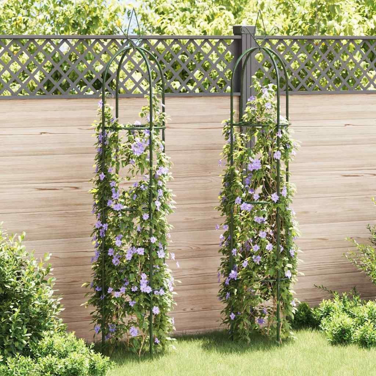 VIDAXL Arche de jardin en forme de tour 2 pcs