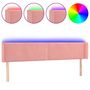 Voir la diapositive 2 : VIDAXL Tete de lit a LED Rose 203x16x78/88 cm Velours