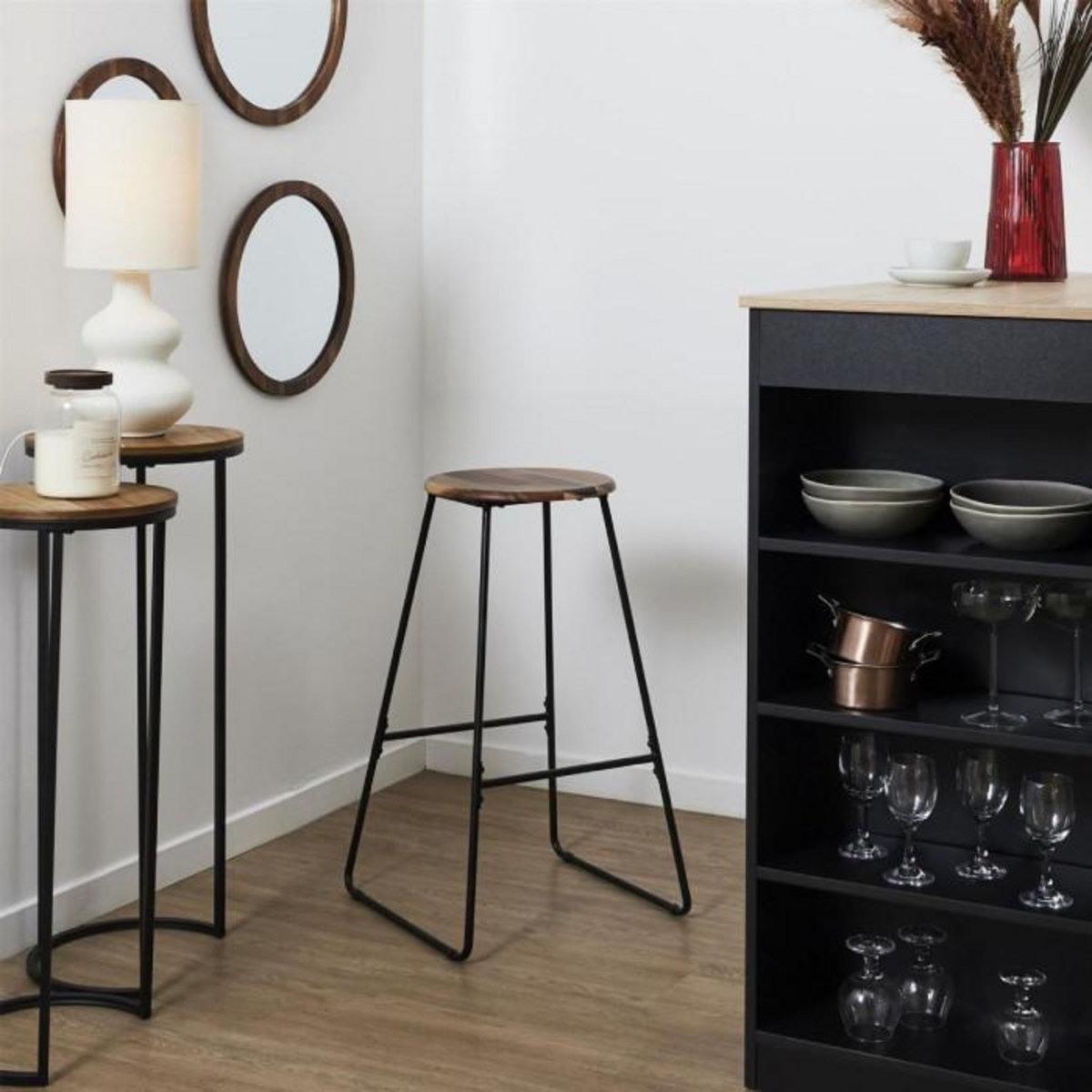 Paris Prix Tabouret de Bar  Acacia  70cm Naturel