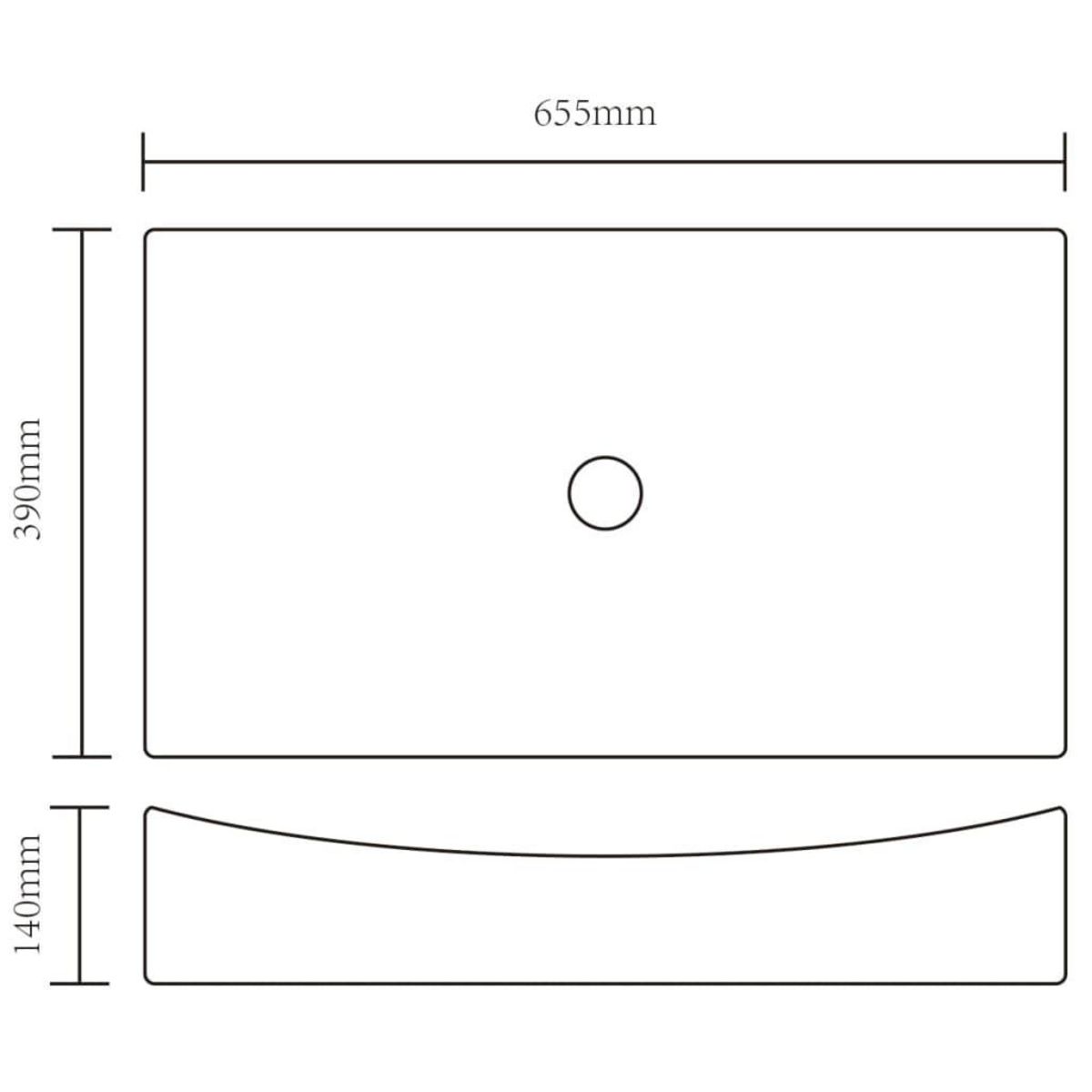 VIDAXL Vasque rectangulaire ceramique Noir pour salle de bain