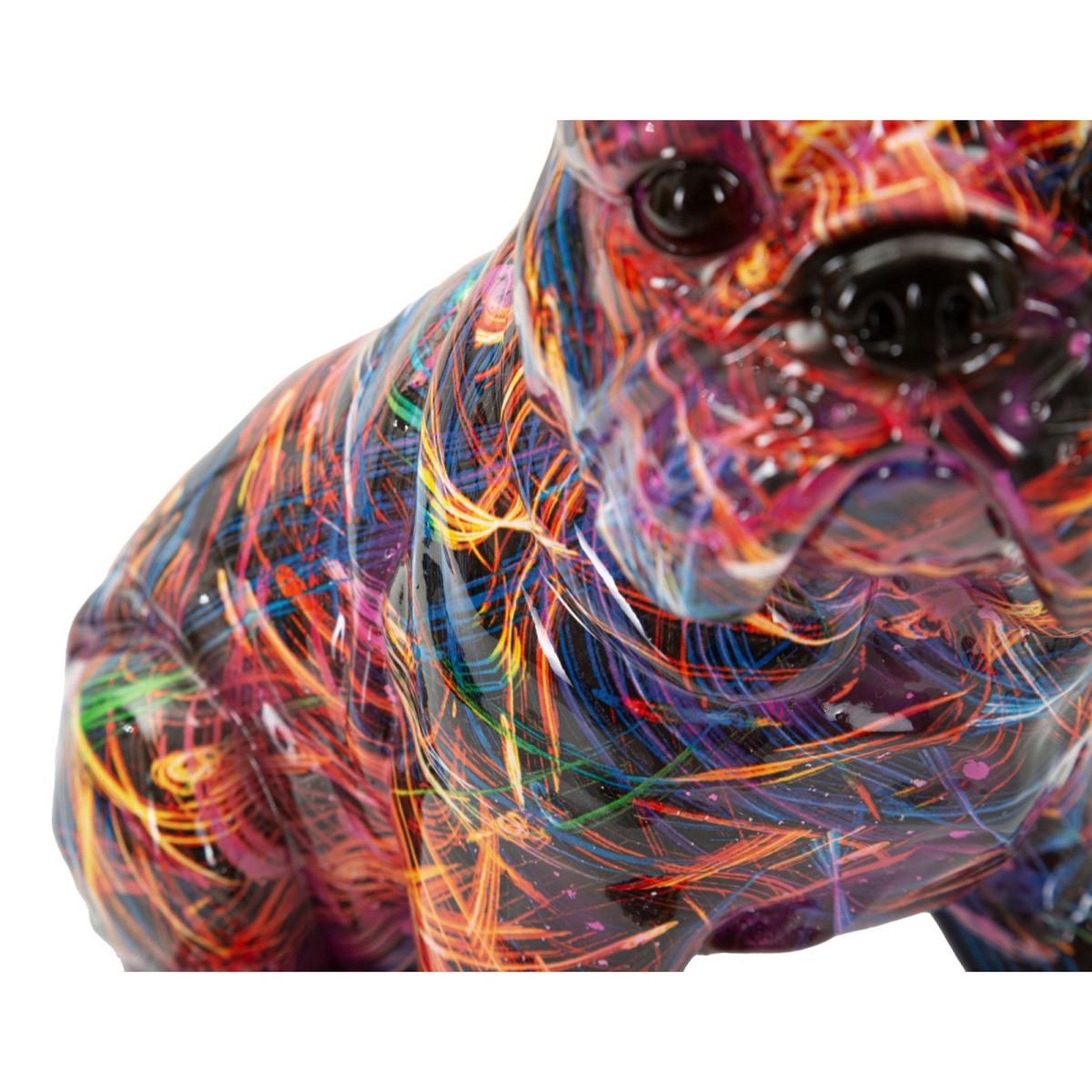 Voir la diapositive 6 : Paris Prix Statuette bulldog en résine  psyco  21cm multicolore