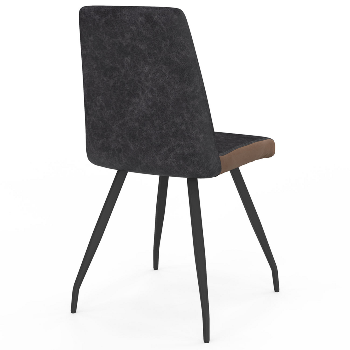 ID MARKET Lot de 6 chaises ADA grises liseré marron pied araignée pour salle à manger