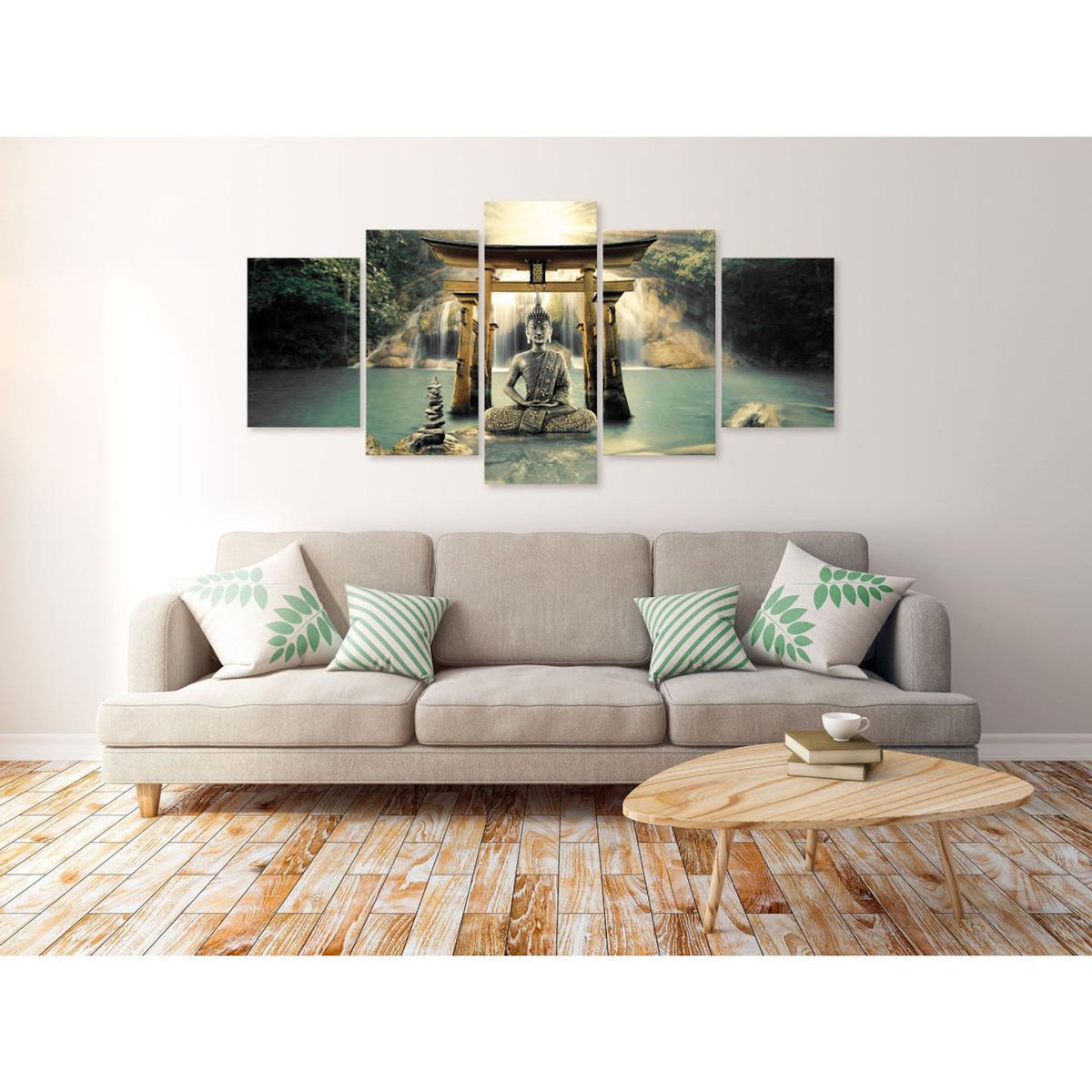 Paris Prix Tableau Imprimé 5 Panneaux  Buddha Smile Wide