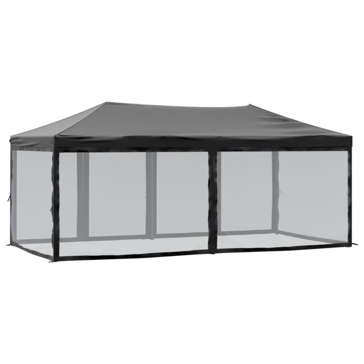 VIDAXL Tente de reception pliable avec parois Noir 3x6 m