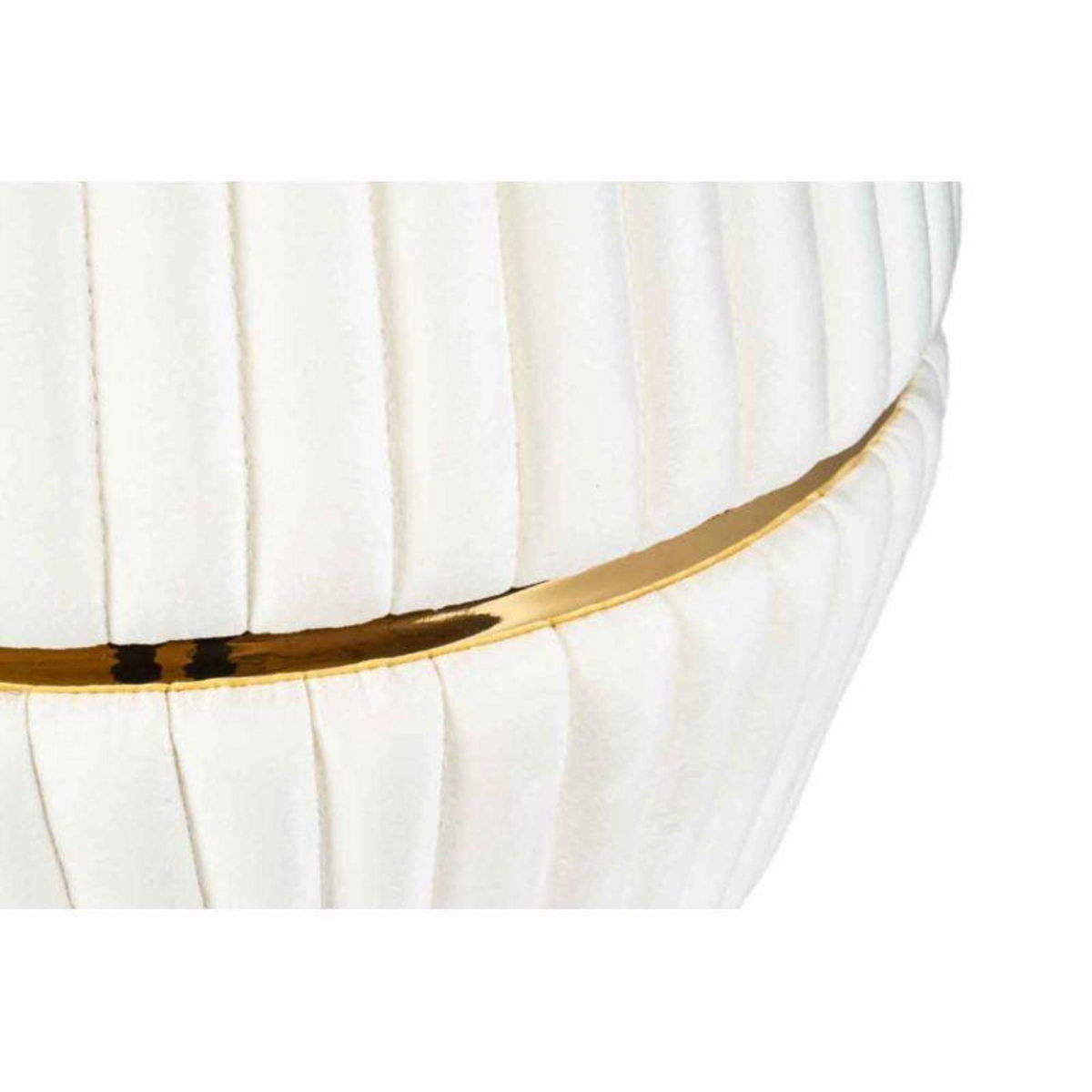 Paris Prix Pouf Rond Design  Doric  53cm Ivoire & Or