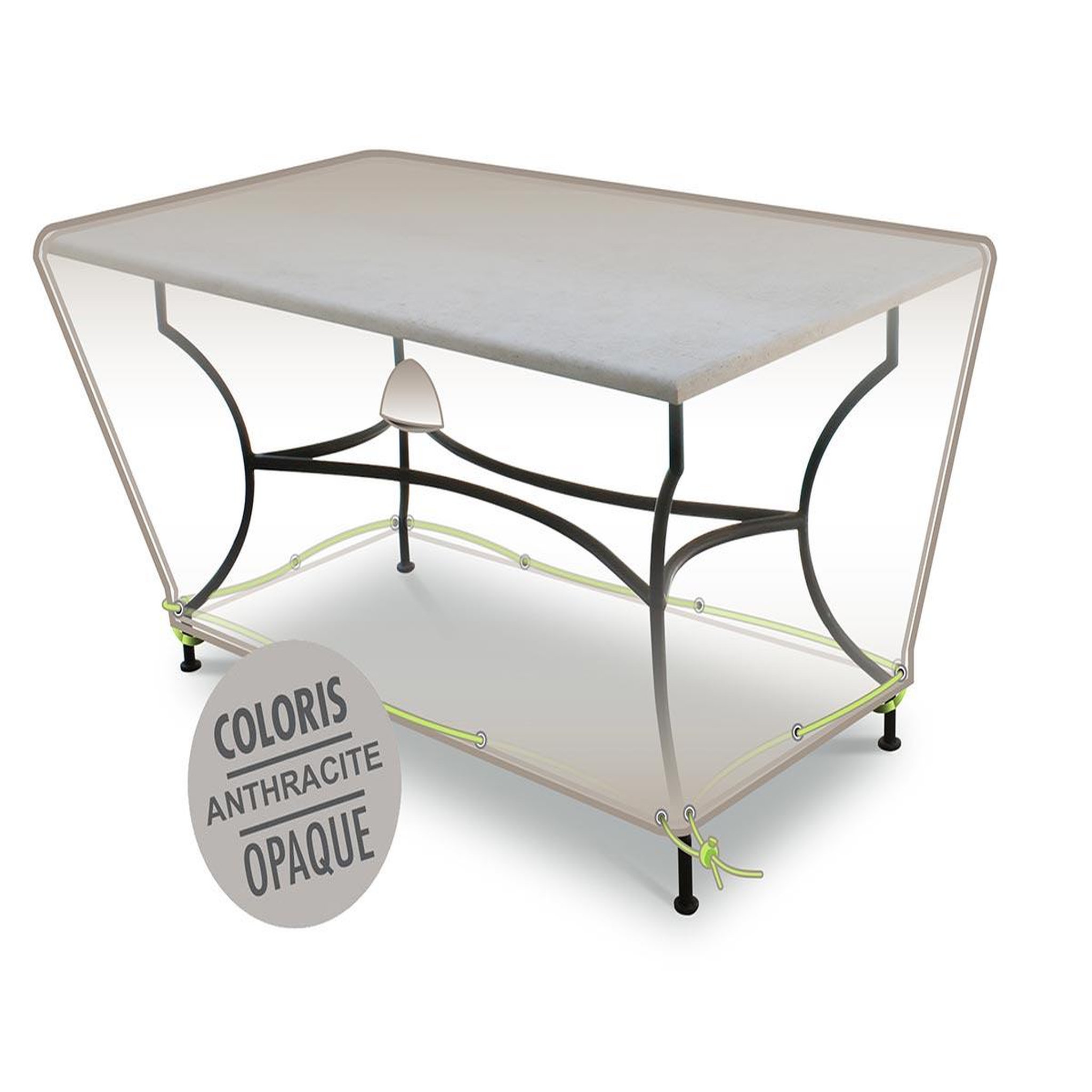 Jardiline Housse de protection cover air pour table de jardin rectangulaire 4-6 personnes - 160 x 90 x 50 cm - jardiline