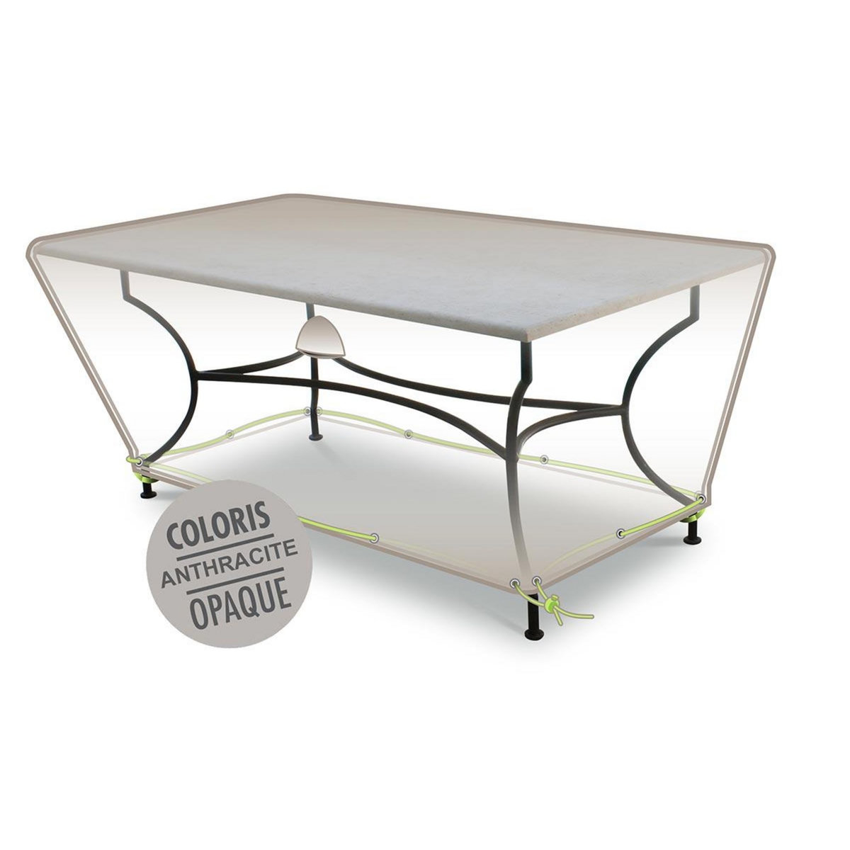 Jardiline Housse de protection Cover Air pour table de jardin rectangulaire 4-6 personnes - 160 x 90 x 50 cm - Jardiline