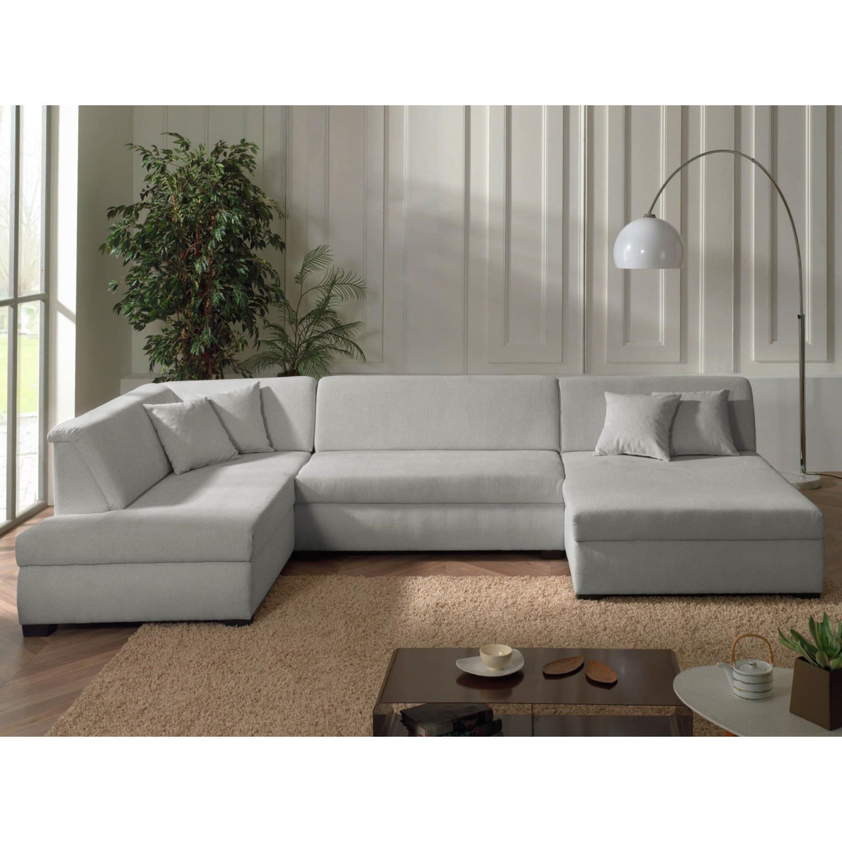 LISA DESIGN Malcom - canapé panoramique d'angle gauche - en velours côtelé