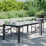 Voir la diapositive 1 : VIDAXL Table de jardin Noir 190x90x75 cm Verre trempe/resine tressee