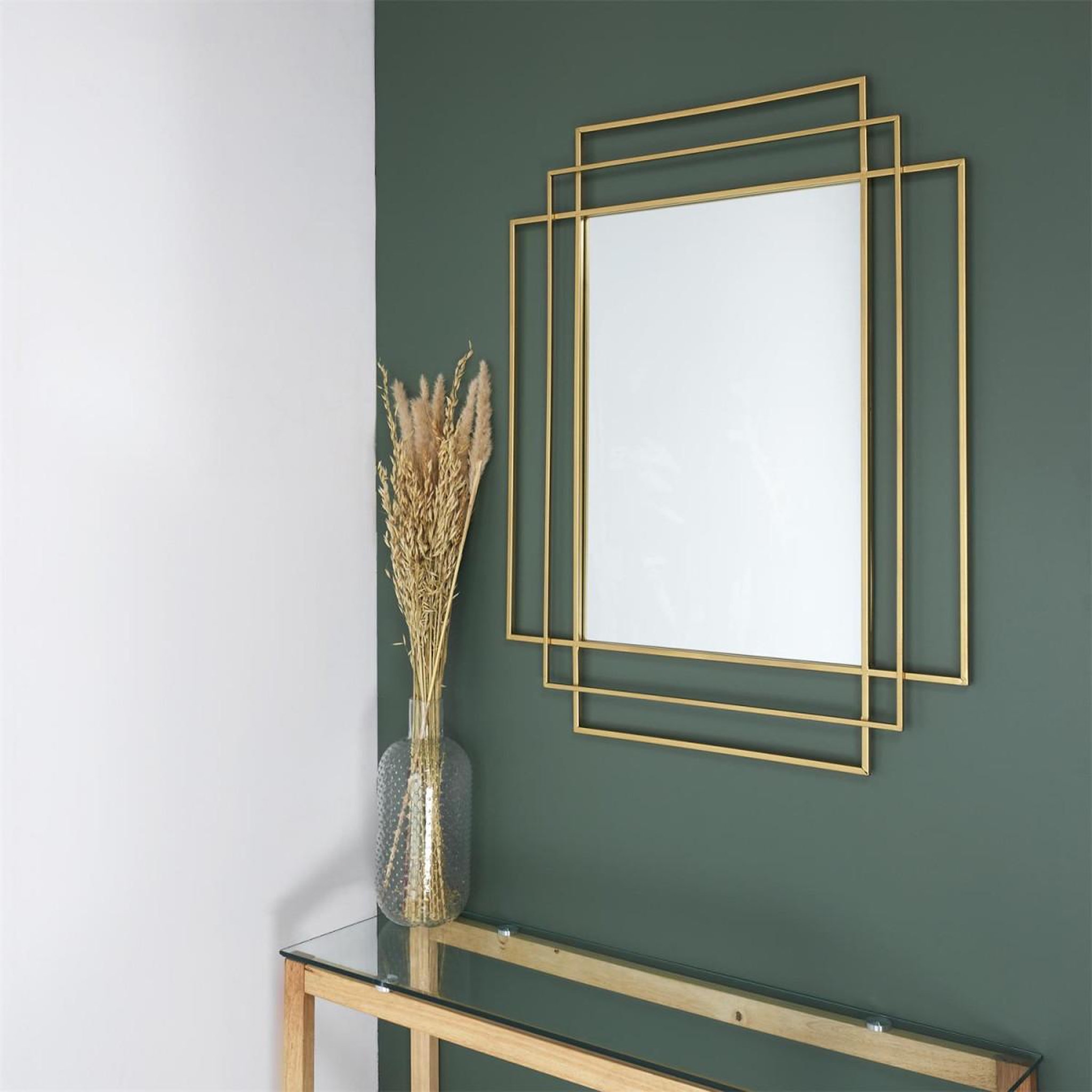 Voir la diapositive 3 : The Home Deco Factory Miroir Design en Métal  Art Déco  93cm Or