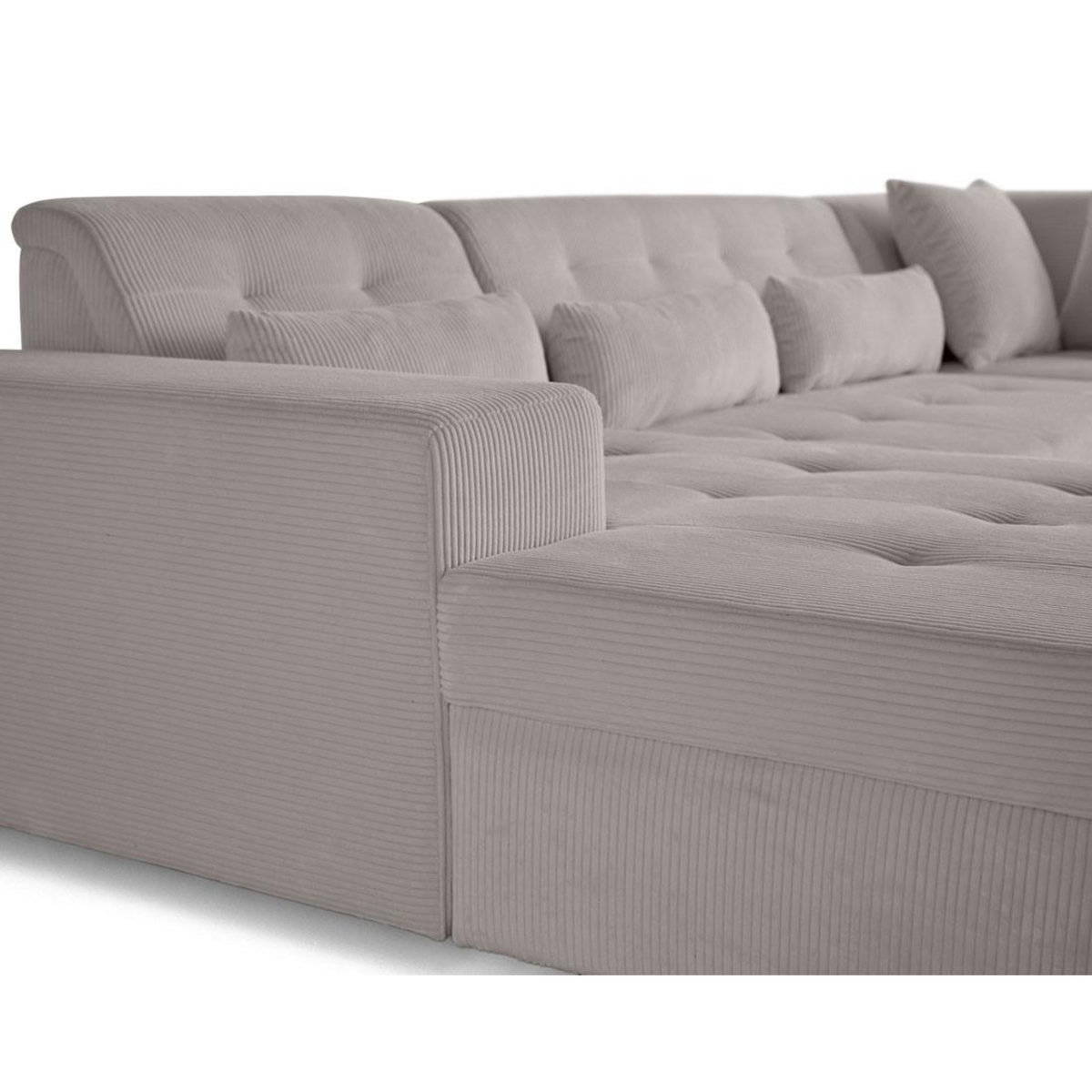 LISA DESIGN Vermont - canapé panoramique d'angle droit - 7 places - en velours côtelé