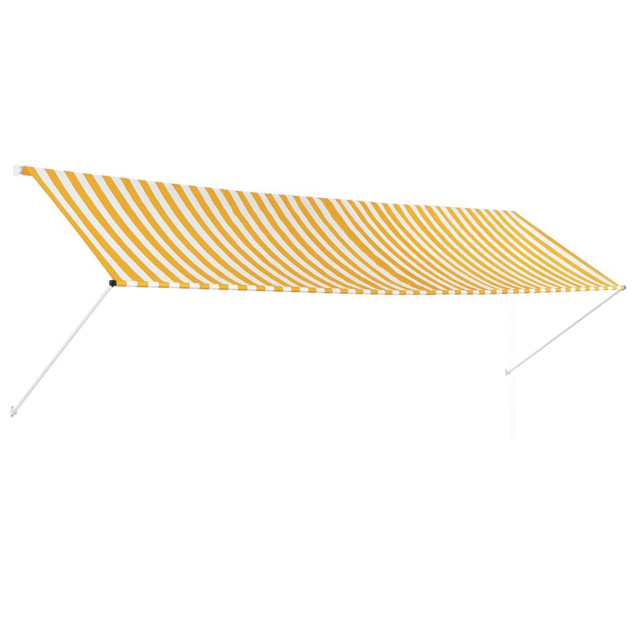 Voir la diapositive 2 : VIDAXL Auvent retractable 400x150 cm Jaune et blanc