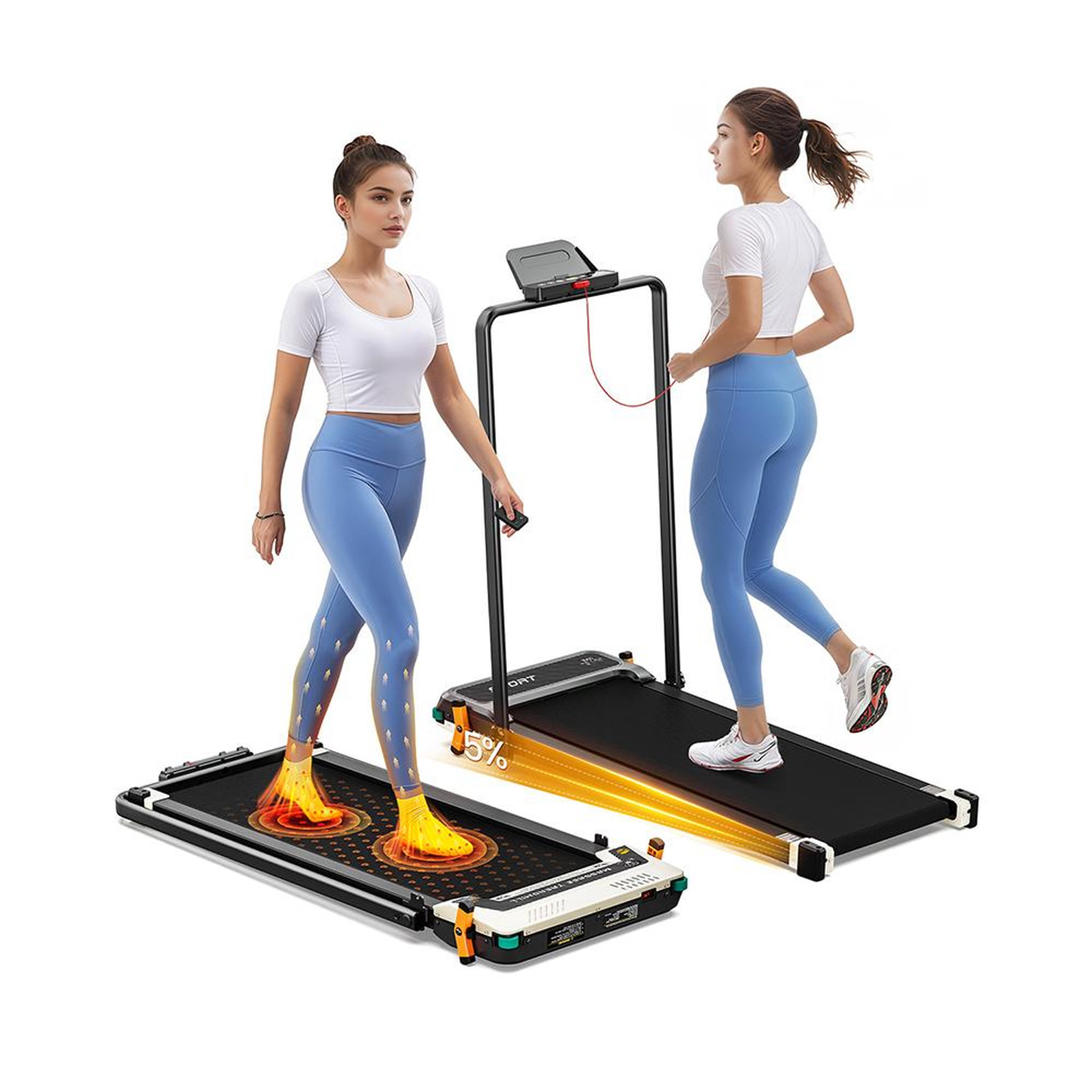 Voir la diapositive 5 : AKLUER Tapis de course sous bureau 2 en 1 akluer 520a-b – tapis de course compact pour la marche et la course