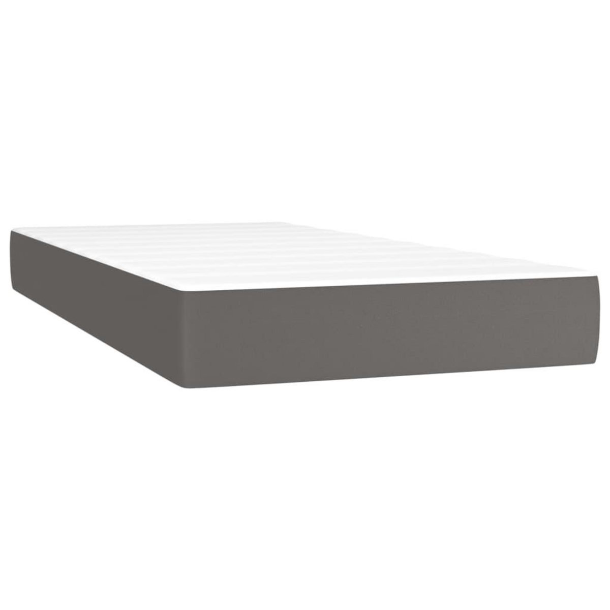 VIDAXL Sommier a lattes de lit avec matelas Gris 200x200 cm Similicuir