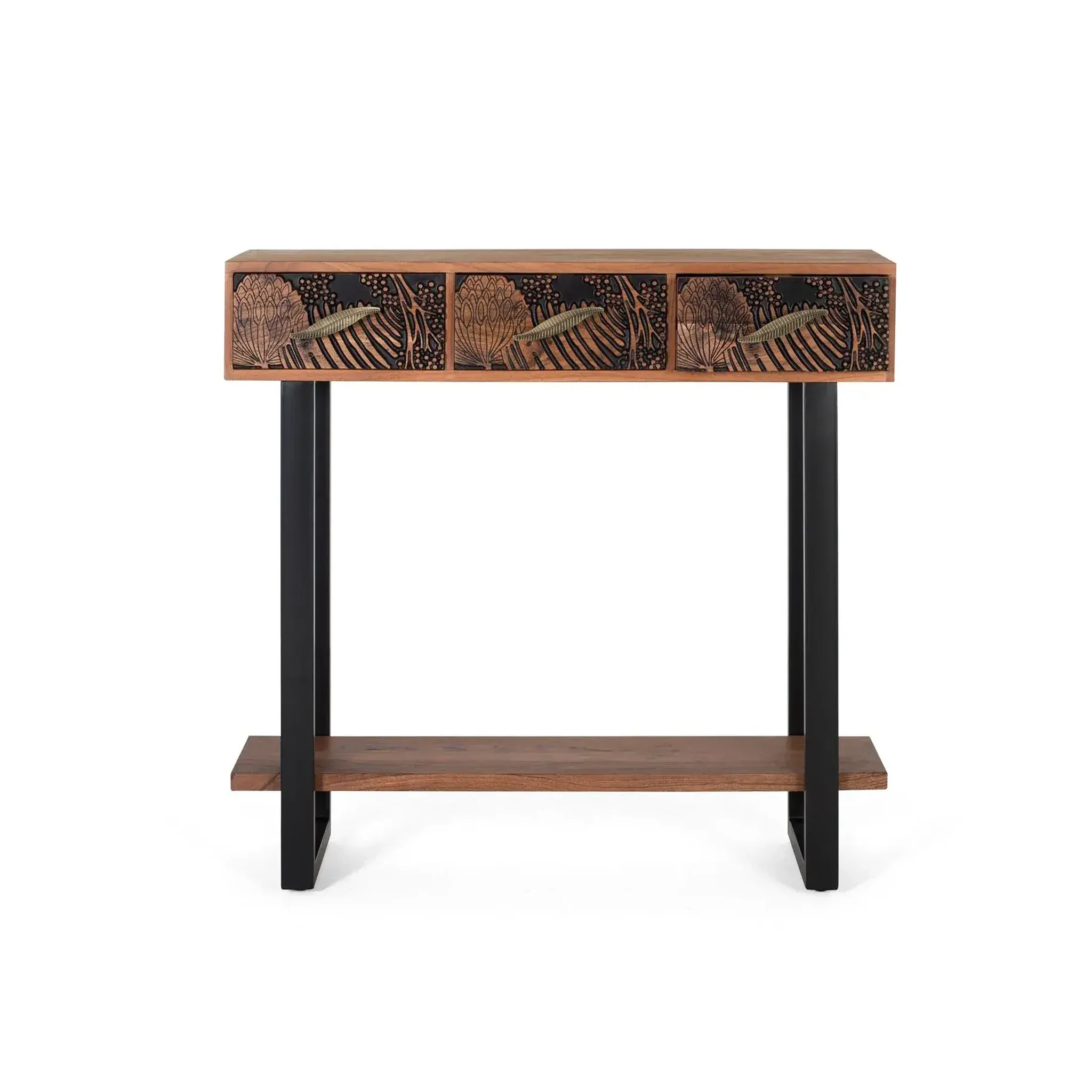 GINER Y COLOMER SL Console en bois d'acacia 120 cm style ethnique moderne