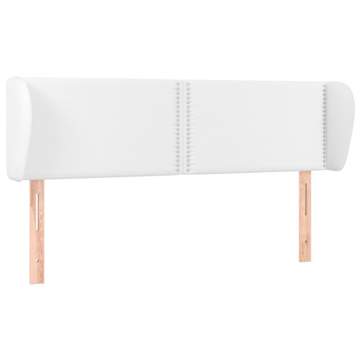 VIDAXL Tete de lit avec oreilles Blanc 147x23x78/88 cm Similicuir