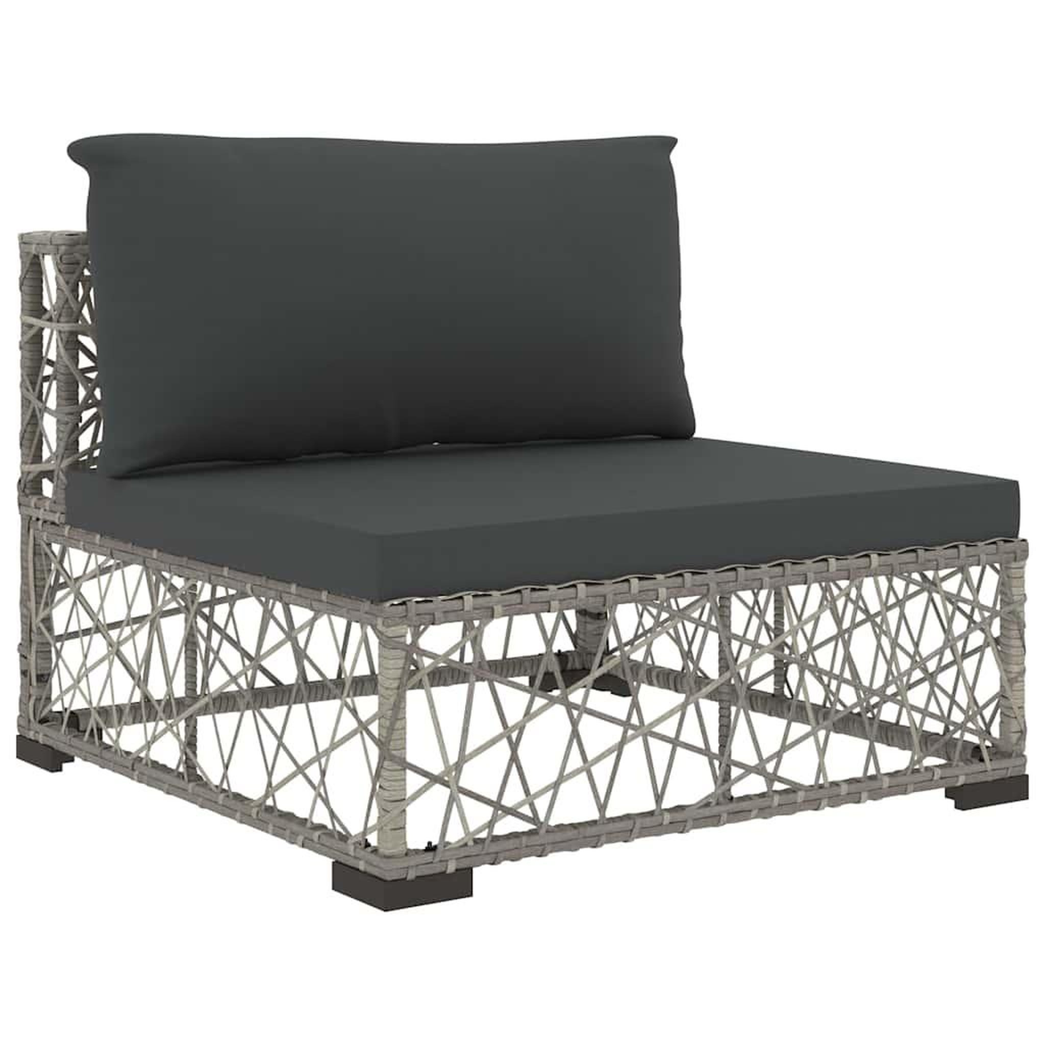 Voir la diapositive 6 : VIDAXL Salon de jardin 8 pcs avec coussins resine tressee gris