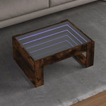 VIDAXL Table basse avec LED infini chene fume 70x53x30 cm