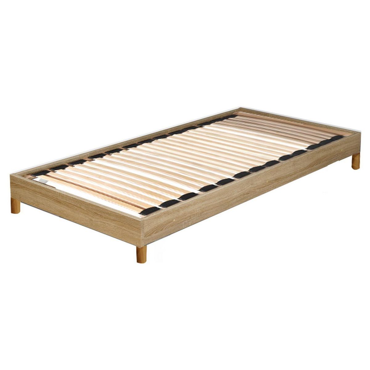 Sommier cadre à lattes sur pieds 90x190 cm 26 lattes  ASCQ