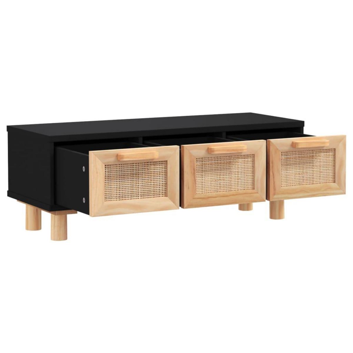 VIDAXL Table basse Noir 80x40x30 cm Bois d'ingenierie et pin massif