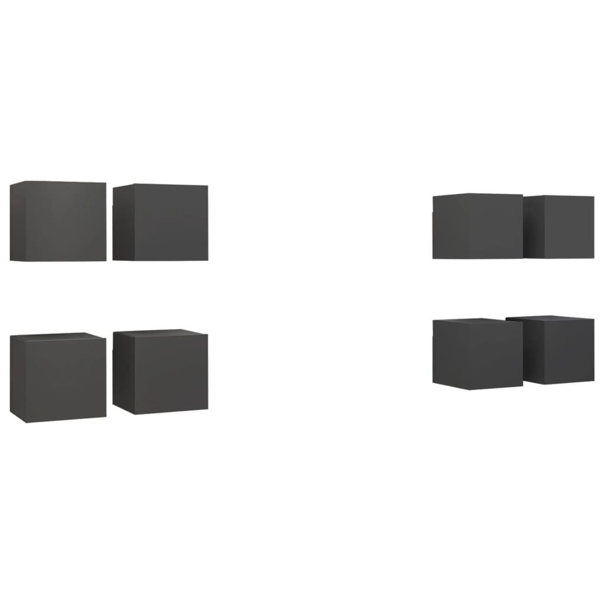 Voir la diapositive 2 : VIDAXL Meubles TV muraux 8 pcs Gris 30,5x30x30 cm