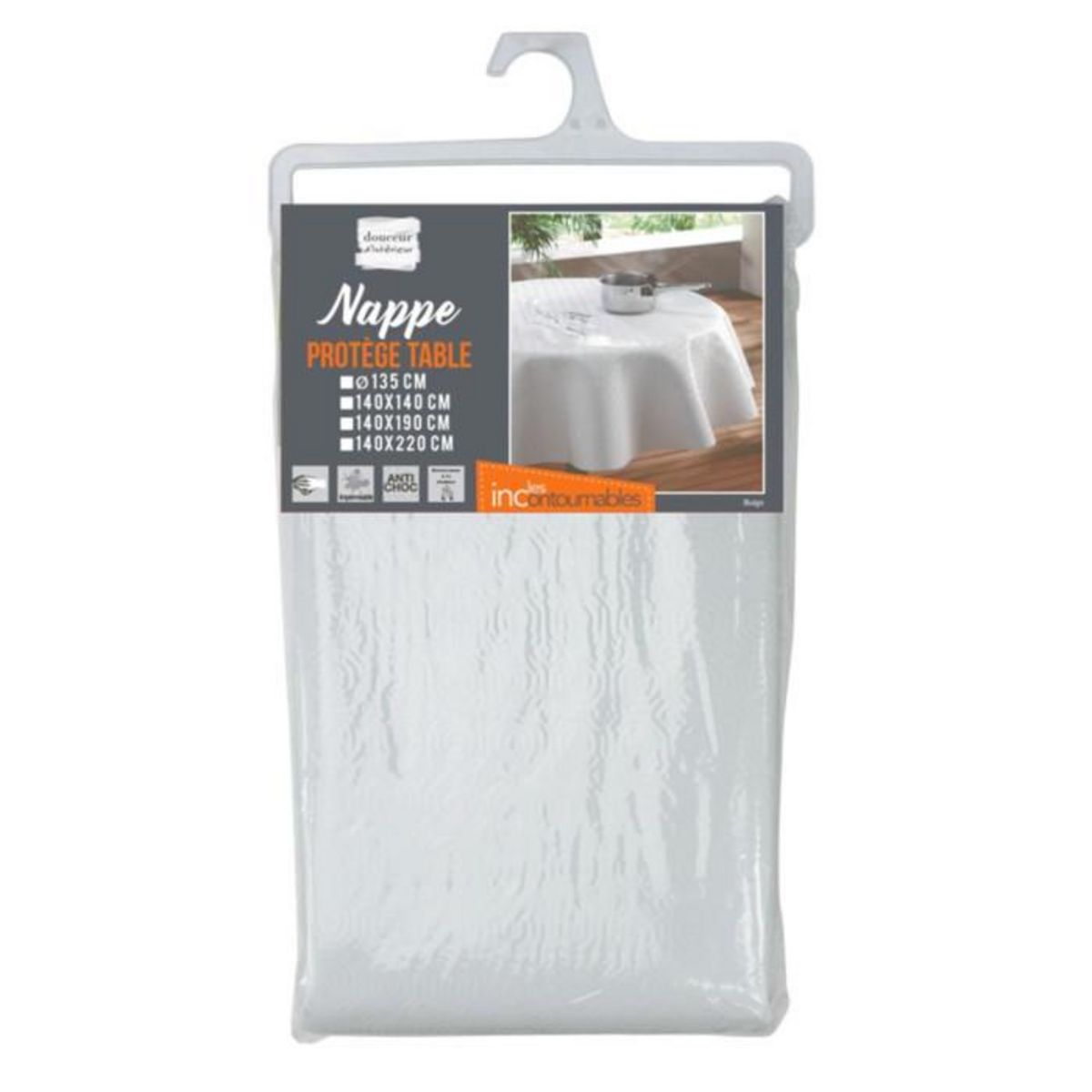 Paris Prix Sous Nappe Protège Table  Bulgo  140x140cm Blanc