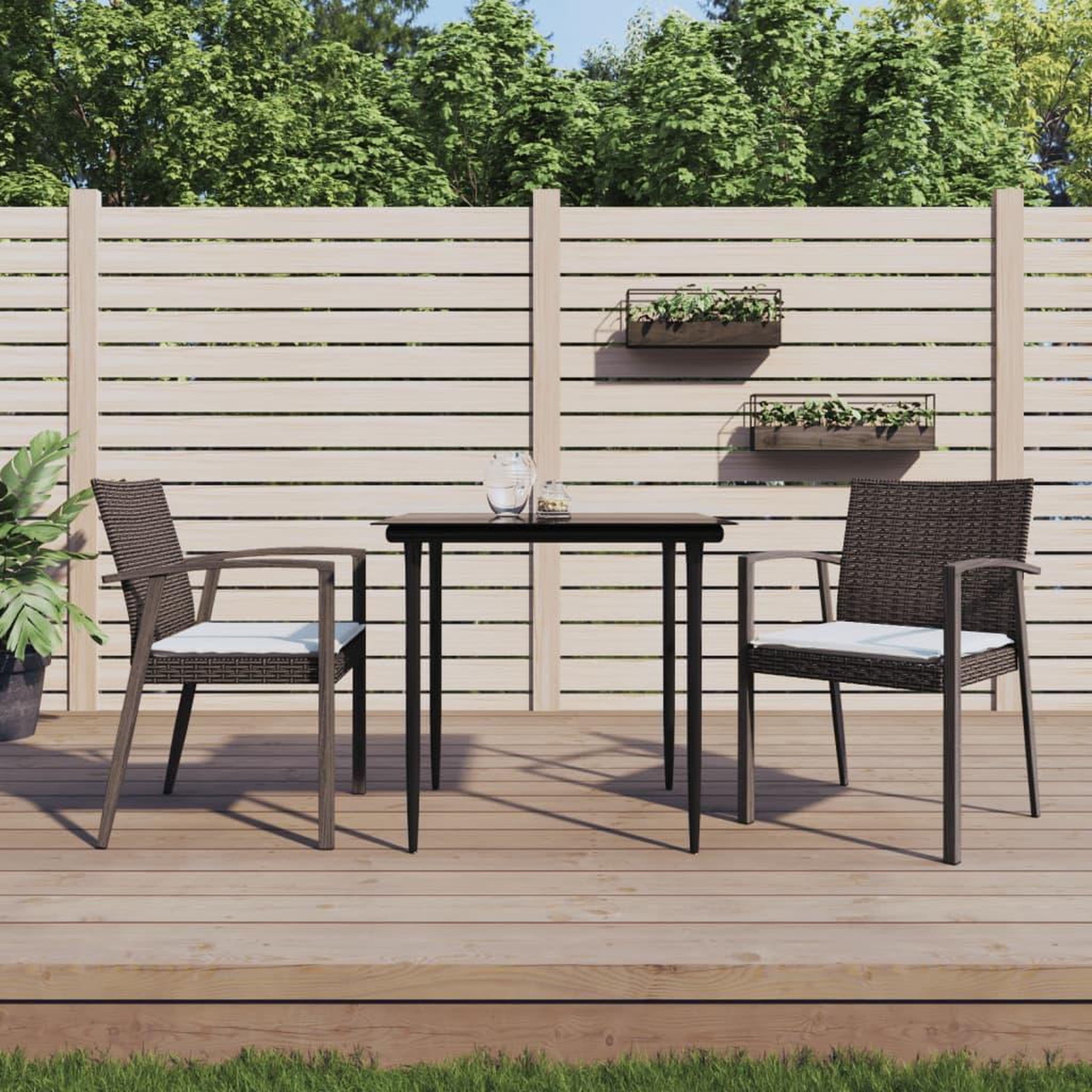 VIDAXL Chaises de jardin coussins lot de 2 marron 56,5x57x83 cm rotin