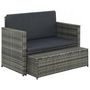 Voir la diapositive 2 : VIDAXL Salon de jardin 2 pcs avec coussins Resine tressee Gris