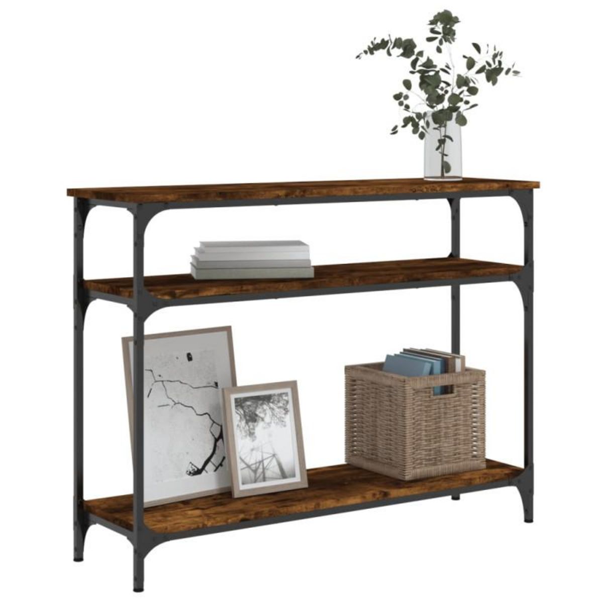 VIDAXL Table console chêne fumé 100x29x75 cm bois d ingénierie