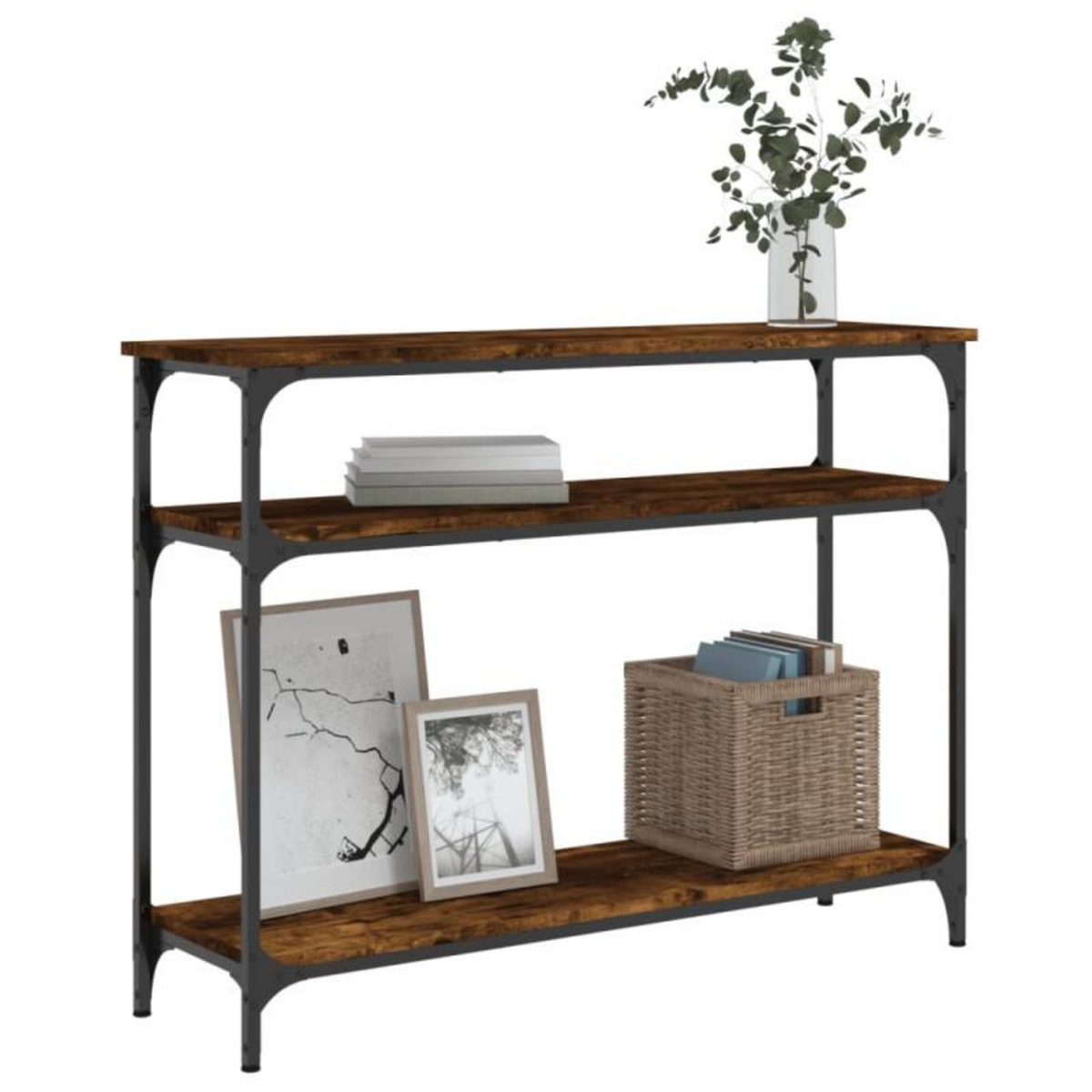 VIDAXL Table console chêne fumé 100x29x75 cm bois d ingénierie