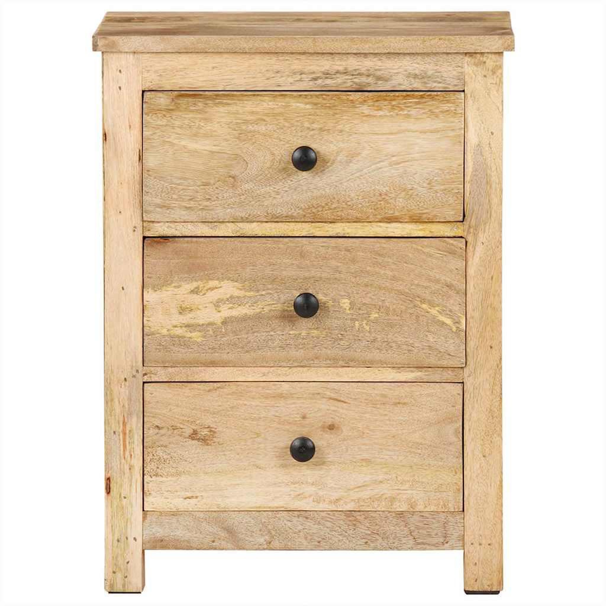 Voir la diapositive 2 : VIDAXL Table de chevet 45x35x60 cm bois de manguier massif