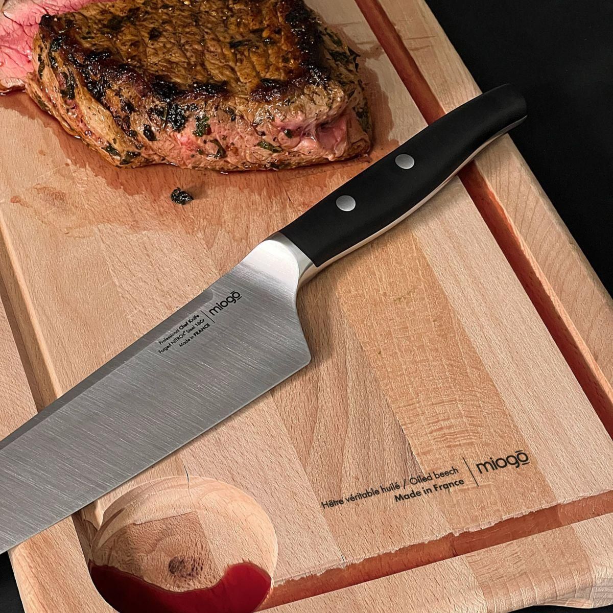 MIOGO Planche à découper hêtre véritable XL