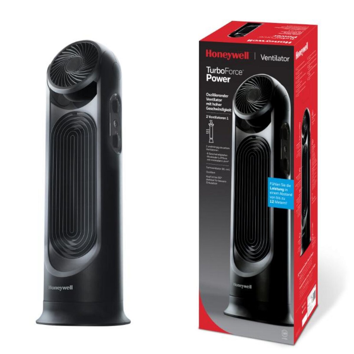 Honeywell Ventilateur colonne 81cm 58w 3 vitesses noir - hyf500e4