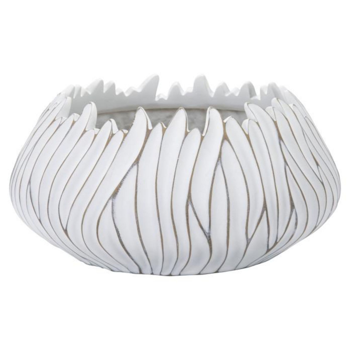 Paris Prix Cache-Pot Design en Relief  Honduras  40cm Blanc