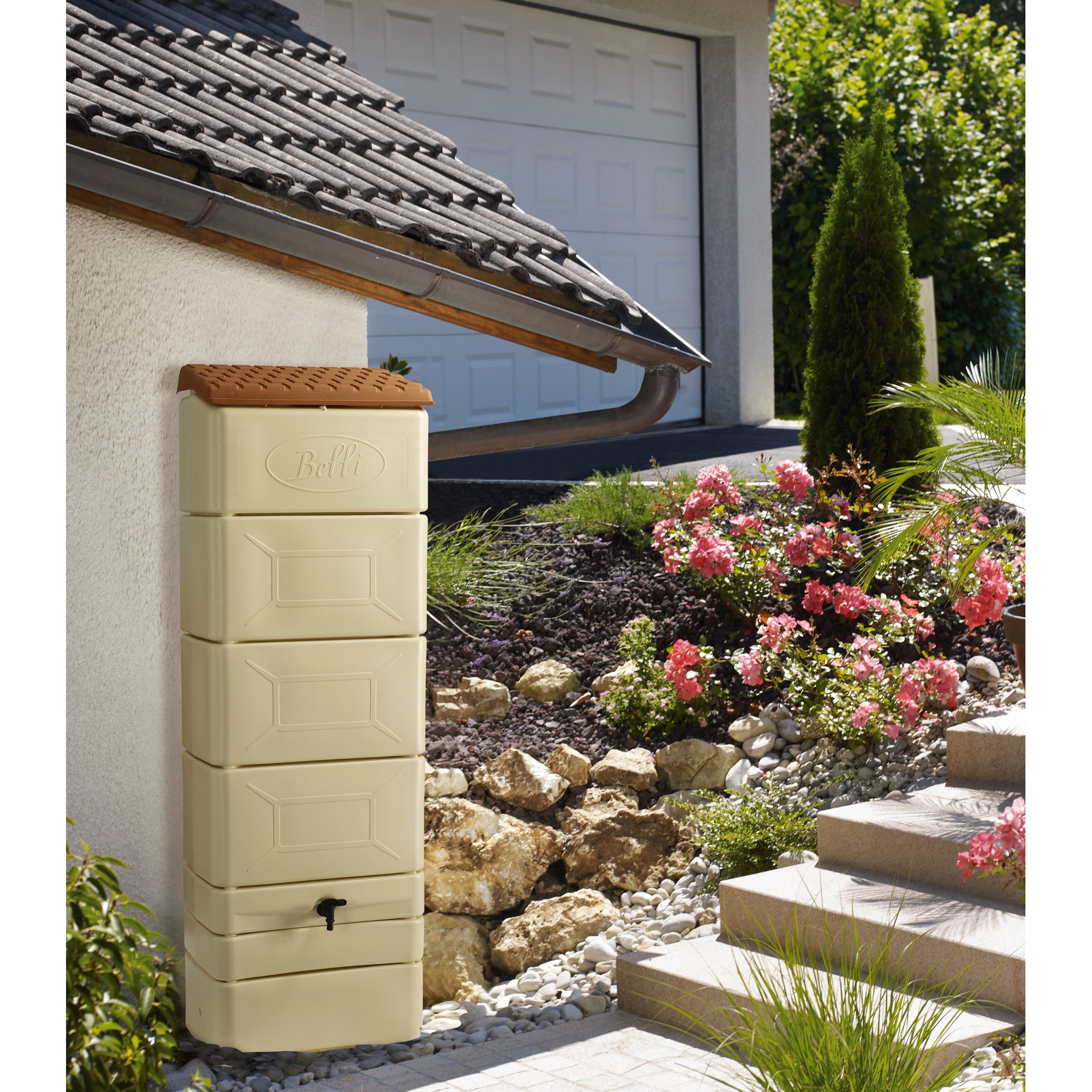 Belli Récupérateur d'eau Beige - 300L - MURAL