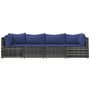Voir la diapositive 3 : VIDAXL Salon de jardin 4 pcs avec coussins Gris Resine tressee