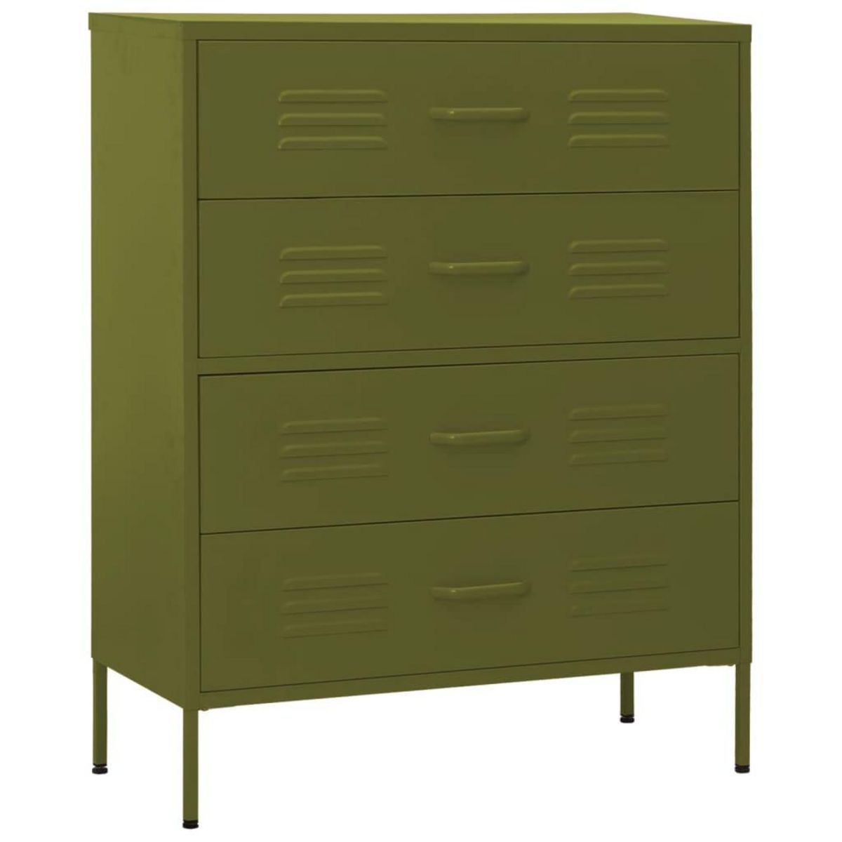 VIDAXL Commode Vert olive 80x35x101,5 cm Acier