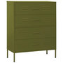 Voir la diapositive 2 : VIDAXL Commode Vert olive 80x35x101,5 cm Acier