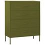 Voir la diapositive 2 : VIDAXL Commode Vert olive 80x35x101,5 cm Acier