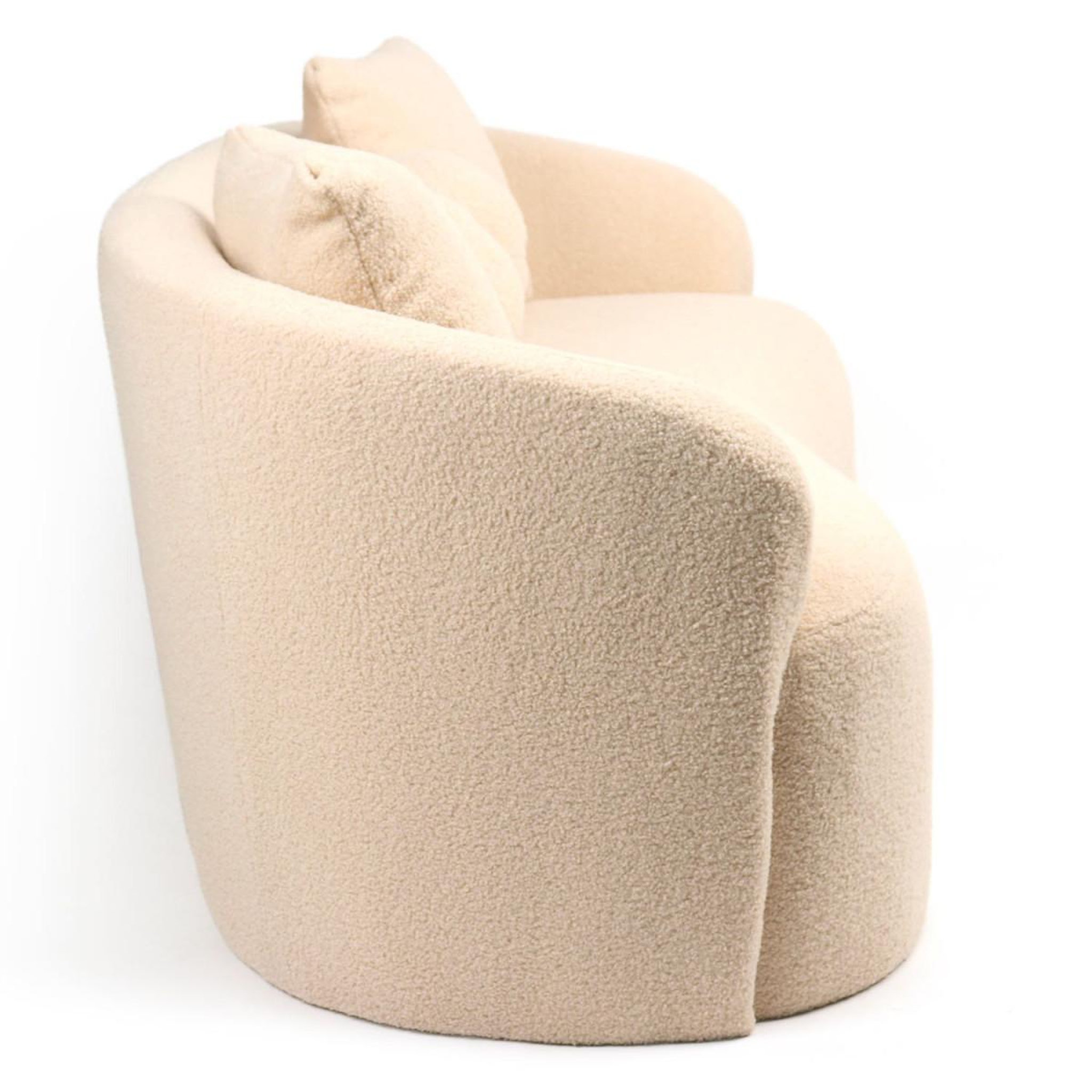 Voir la diapositive 2 : Paris Prix Canapé 3 places en tissu bouclette  brett  178cm beige