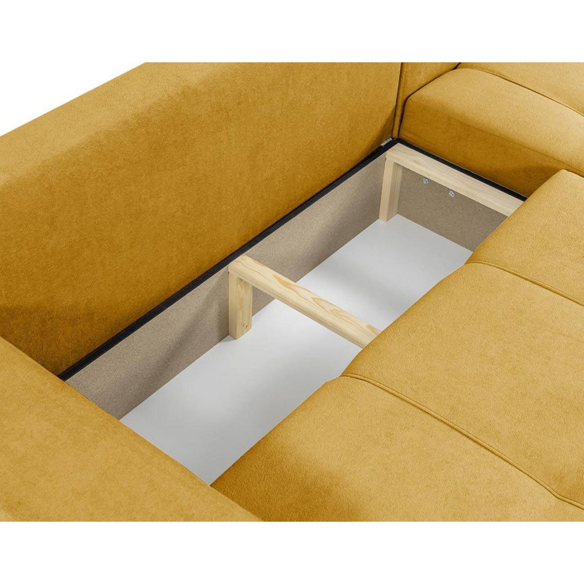 BEST MOBILIER Nicole - canapé d'angle réversible 4 places convertible avec coffre en tissu