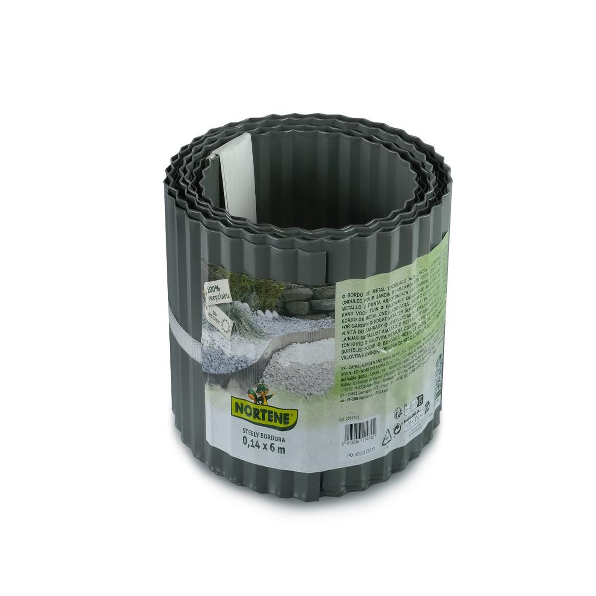 Nortene Bordure acier steely bordura - gris - 0,14 x 6 m