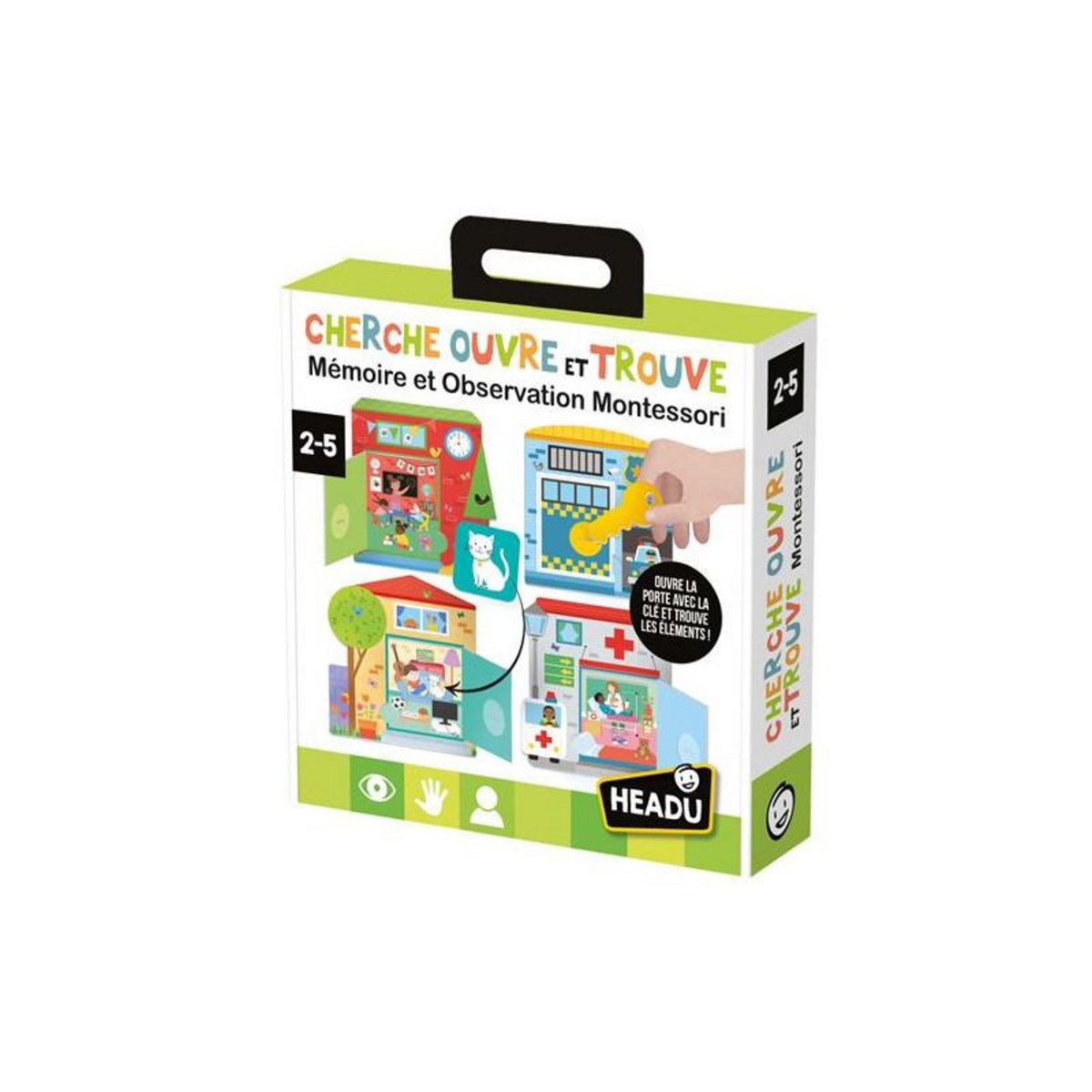 HEADU Jeu éducatif Headu Cherche Ouvre et Trouve Mémoir et Observation Montessori
