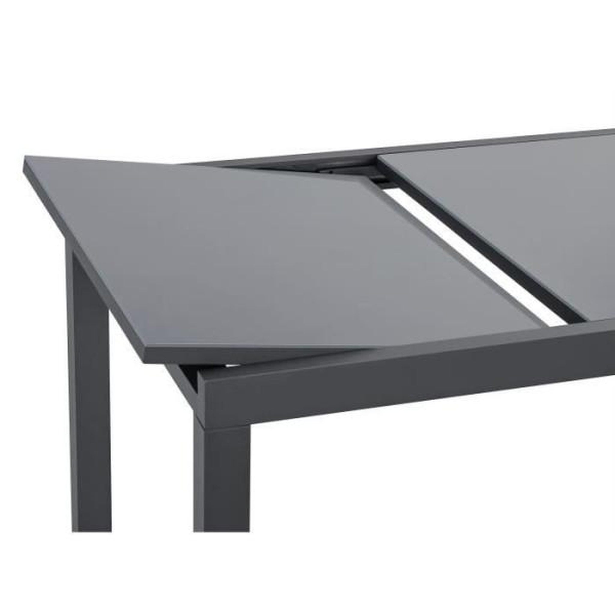 Voir la diapositive 2 : MARKET24 Ensemble repas de jardin 6 a 8 personnes : Table extensible 180-240 cm + 2 fauteuils + 6 chaises - Gris