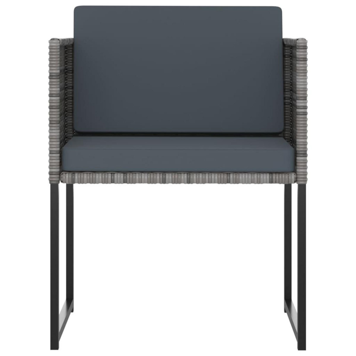 VIDAXL Ensemble a manger de jardin coussins 11 pcs Resine tressee Gris