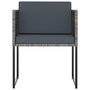 Voir la diapositive 4 : VIDAXL Ensemble a manger de jardin coussins 11 pcs Resine tressee Gris