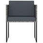 Voir la diapositive 4 : VIDAXL Ensemble a manger de jardin coussins 11 pcs Resine tressee Gris