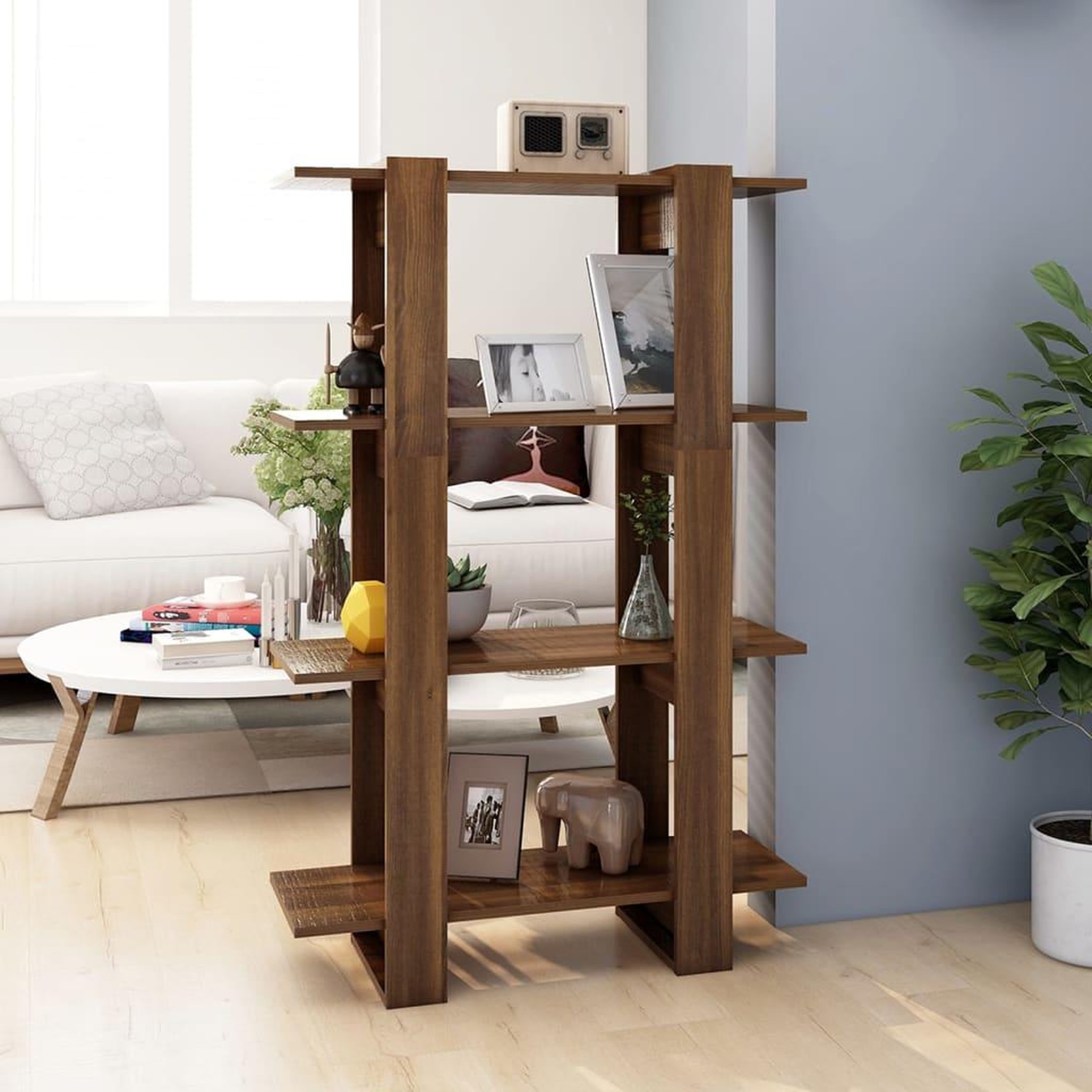 Voir la diapositive 1 : VIDAXL Bibliotheque/Separateur de piece Chene Marron 80x30x123,5 cm