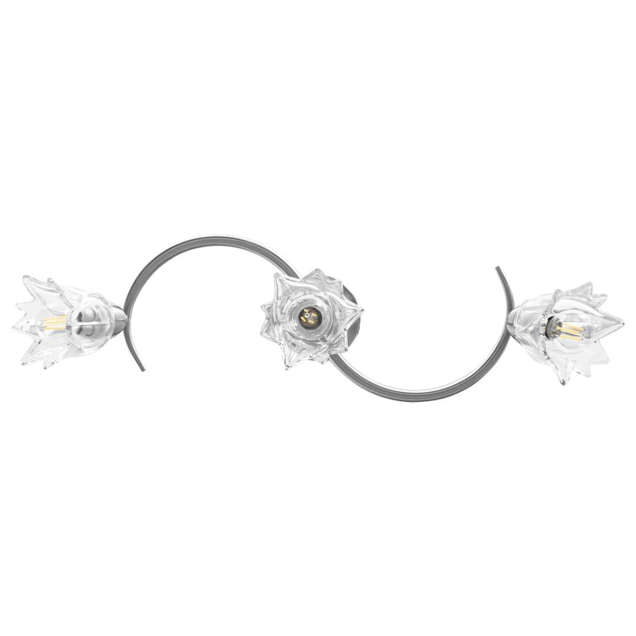 Voir la diapositive 5 : VIDAXL Plafonnier et abat-jour verre transparent 3 ampoules E14 Tulipe